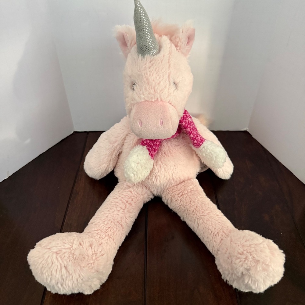 Wondershop Target Jingle City Pink Plush Unicorn Silver Horn Scarf 16in